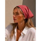 Eylülce Butik Kadın Bandana %100 Pamuk Yakmaz-Terletmez-Kaymaz Yazlık Bandana Fular - Standart - Kırmızı