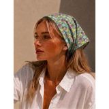 Eylülce Butik Kadın Bandana %100 Pamuk Yakmaz-Terletmez-Kaymaz Yazlık Bandana Fular - Standart - Mint Yeşili
