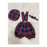 Eylülce Butik LACİ EKOSELİ ÇOCUK ASKILI ŞORT SALOPET & RESSAM ŞAPKASI & PAPYON TAKIM- PASTA PATLATMA-DOĞUM GÜNÜ