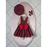 Eylülcebutik Eylülce Ekoseli Kız Bebek Salopet Takım cok-renkli