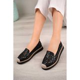 EYLÜLDEN MODA SHOES Günlük Konfort Espadril Babet siyah cild