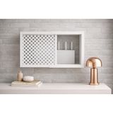 EyluX Modern Dekoratif Duvara Asılabilir Sigorta ve Modem Saklama Kutusu, Ahşap, Beyaz, 25x35 cm, Derinlik 10 cm