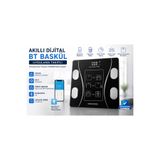 EyluX Shop Dijital Baskül Yağ Su Kas Vücut Kitle Endeksi Kilo Ölçer 2 Ad Pil Hediyeli Smartness Tartı