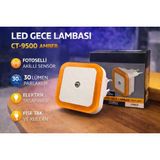EyluX Shop Modern Sensörlü Mini LED Gece Lambası LED Spot Fotoselli Gece Lambası - Amber