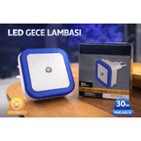 EyluX Shop Modern Sensörlü Mini LED Gece Lambası LED Spot Fotoselli Gece Lambası - Mavi