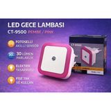 EyluX Shop Modern Sensörlü Mini LED Gece Lambası LED Spot Fotoselli Gece Lambası - Pembe