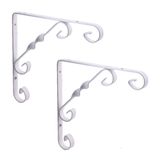Eym 2 Adet Burgulu 20 x 20 cm Dekoratif Raf Altı Ayağı Konsol Beyaz