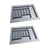 EYM 2 Adet Çekmece İçi Kaşıklık 62 x 49 cm Gri Mutfak Çekmece Düzenleyici