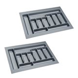 EYM 2 Adet Çekmece İçi Kaşıklık 67 x 49 cm Gri Mutfak Çekmece Düzenleyici