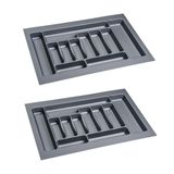 EYM 2 Adet Çekmece İçi Kaşıklık 75 x 49 cm Gri Mutfak Çekmece Düzenleyici