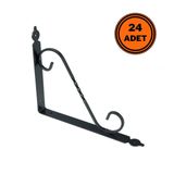 Eym 24 Adet Ferforje 16 x 20 cm Dekoratif Raf Altı Ayağı Konsol Siyah