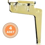Eym 4 Adet Kaz Lüks Mobilya Koltuk Ayağı Metal Altın Sarı 17 cm