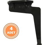 Eym 4 Adet Kaz Lüks Mobilya Koltuk Çekyat Ayağı Metal Siyah 17 cm
