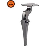 Eym 4 Adet Zeus Lüx Metal Ayak 21 cm Füme Mobilya Koltuk Ayağı