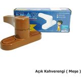 Eym Deaks Pvc Kapı Pencere Çocuk Emniyet Güvenlik Kilidi Çekmeli Metal Açık Kahverengi