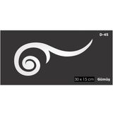 EYM Dekoratif Aynalı Pleksi Mobilya Dolap Süsü 30 x 15 cm D-45 Gümüş