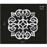 EYM Dekoratif Mobilya Dolap Süsü 29 x 29 cm Gümüş Aynalı Pleksi D-29