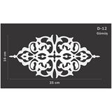 EYM Dekoratif Yapışkanlı Mobilya Dolap Süsü Gümüş 35 x 16 cm Aynalı Pleksi D-12