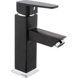 Eym Tema Kare Slim Tek Gövde Sabit Lavabo Bataryası Mat Siyah