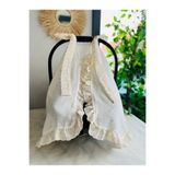 eyma home %100 pamuk tek kat muslin fisto fırfırlı puset örtüsü