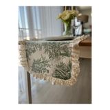 eyma home Keten Fisto fırfırlı runner (45x130cm) leke tutmaz