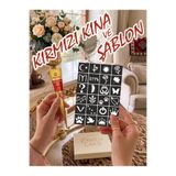 EYMEN ÇARŞI /Kına Kalıbı ve Kına/24 Farklı Desen Kına Şablonu ve Kırmızı Hint Kınası/Geçici Dövme Seti/stkn07