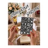 EYMEN ÇARŞI /Kına Kalıbı ve Kına/24 Farklı Desen Kına Şablonu ve Siyah Hint Kınası/Geçici Dövme Seti/stkn07