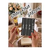 EYMEN ÇARŞI /Kına Kalıbı ve Kına/4 Farklı Desen Kına Şablonu ve Siyah Hint Kınası/Geçici Dövme Seti/stkn05