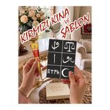 EYMEN ÇARŞI /Kına Kalıbı ve Kına/6 Farklı Desen Kına Şablonu ve Kırmızı Hint Kınası/Geçici Dövme Seti/stkn01