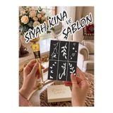EYMEN ÇARŞI Kına Kalıbı ve Kına/6 Farklı Desen Kına Şablonu ve Siyah Hint Kınası/Geçici Dövme Seti/stkn16