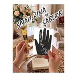 EYMEN ÇARŞI /Kına Kalıbı ve Kına/Sağ El Deseni Kına Şablonu ve Siyah Hint Kınası/Geçici Dövme Seti/stkn132