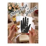 EYMEN ÇARŞI /Kına Kalıbı ve Kına/Sol El Deseni Kına Şablonu ve Siyah Hint Kınası/Geçici Dövme Seti/stkn131
