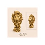 Eymen Hobi Aslan Büstü Polyester Dekor Biblo – Gold – 30×35 cm