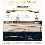 Eymen Meral Aksesuar 224MM Lüx Gold Mobilya Kulbu Mutfak Dolapları, Vestiyer, Şifonyer, Tv Ünitesi, Banyo Dolabı, Yatak Odası Takımları Rahatlıkla Kullanılabilir. Zarif Formu Sayesinde Hem Klasik Hem Modern Vidalar Dahil