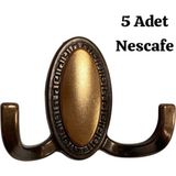 Eymen Meral Aksesuar 5´li Askı Nescafe Lüx Zamak Vidalar Dahil Vestiyer Elbise Askılığı Havlu Askılığı Için Uyumlu Sağlam ve Estetik - Antik Bakır