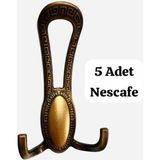 Eymen Meral Aksesuar 5´li Portmanto Askı Nescafe Lüx Zamak Vidalar Dahil Vestiyer Elbise Askılığı Havlu Askılığı Için Uyumlu Sağlam ve Estetik - Antik Bakır