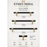 Eymen Meral Aksesuar 96MM Lüx Gold/siyah Kulp Mutfak Dolapları, Vestiyer, Şifonyer, Tv Ünitesi, Banyo Dolabı, Yatak Odası Takımları Rahatlıkla Kullanılabilir. Zarif Formu Sayesinde Hem Klasik Hem Modern Vidalar Dahil - Gold - Siyah