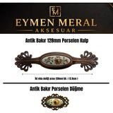 Eymen Meral Aksesuar Antik Bakır Porselen Düğme ( Montaj Vidaları Dahildir ) Sert ve Ağır Malzemeden Üretilmiştir. Çekmece Düğmesi
