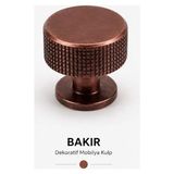 Eymen Meral Aksesuar Antikbakır Düğme Lüx Mobilya Kulbu (Vidalar Dahildir) Estetik Sağlam Zamak Malzemeden Üretilmiş Şık Bir Kulptur - Antik Bakır