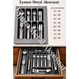 Eymen Meral Aksesuar Çekmece Içi Lüx Kaşıklık Düzenleyici 2mm Kalın ve Esnek Malzemeden Üretilmiş Farklı Ölçü Seçenekleri Vardır - Gri - 37*49cm