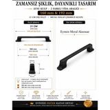 Eymen Meral Aksesuar Siyah 160/192MM Lüx Mobilya Kulbu (Vidalar Dahildir) Ekonomik Estetik Sağlam Zamak Malzemeden Üretilmiş Şık Bir Kulptur Not: Aynı Kulp Üzerinde 16CM ve 19.2cm Olarak Iki Ayrı Ölçüyede Uyumlu