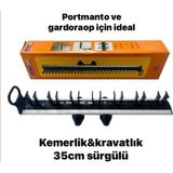 Eymen Meral Aksesuar Sürgülü Kravatlık Kemerlik Portmanto Gardırap Içi Yan Dikmelere Kolayca Bağlanır (Vidalar Dahil) - 0 - Siyah