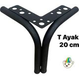 Eymen Meral Aksesuar T 20 cm Siyah Metal Ayak (Vidalar Dahildir) Koltuk Kanepe Vestiyer Tv Ünitesi Baza Komidin Şifonyer Vb. Ürünler Için Şık ve Kaliteli Malzemedir