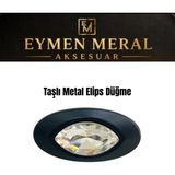 Eymen Meral Aksesuar Taşlı Metal Elips Düğme ( Montaj Vidası Dahildir. ) Siyah Zamak Malzemeden Üretilmiş Olup Oldukça Sağlam Uzun Ömürlü Tek Delikli Mobilya Kulbudur.