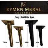 Eymen Meral Aksesuar Yatay Lüks Metal Ayak ( Montaj Vidalari Dahildir. ) Koltuk Ayağı Tv Ünitesi Ayağı - Ağır Malzemeden Üretilmiştir. Yük Taşıma Kapasitesi Yüksektir - Siyah - 15 cm