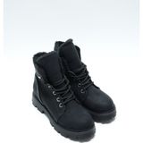 Eymen Shoes Ventes Günlük Içi Kürklü Bağcıklı Kadın Bot, Mat Siyah, Süet Siyah (Ladik)