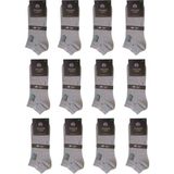 Eymen Socks 12'li Lüks Kutulu Bambu Erkek Patik Çorap Tek Renk Gri – Dikişsiz, Nefes Alan ,taç Desenli - 40 - 44