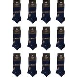 Eymen Socks 12'li Lüks Kutulu Bambu Erkek Patik Çorap Tek Renk Lacivert – Dikişsiz, Nefes Alan ,taç Desenli - 40 - 44