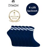 Eymen Socks 6'lı Ekonomik Kısa Kolej Çemberli Tenis Çorabı Lacivert - Erkek Kadın Için Uygun - 40 - 44
