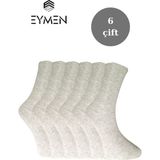 Eymen Socks 6'lı Paket Unisex Kolej & Tenis Çorabı Düz Renk Gri | Pamuklu Uzun (Kadın & Erkek) - 40 - 44